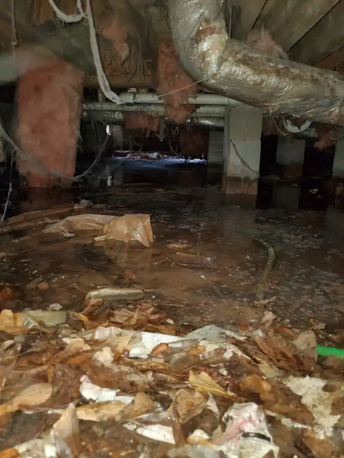Crawl space flood assessment for Commercial Water Damage Restoration in Atlas